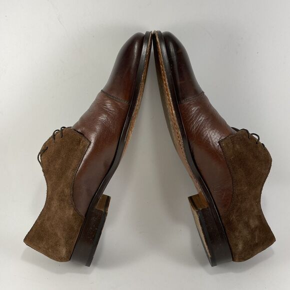 Magnanni Leather Cap Toe Dress Shoes Mens Size 10 M Brown Lace Up Oxford